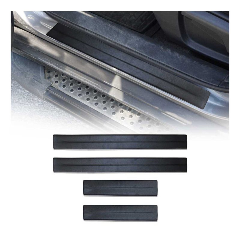 2014-2016 Nissan Rogue Door Sill Scuff Plate Scratch Protector Black 4Pcs ABS