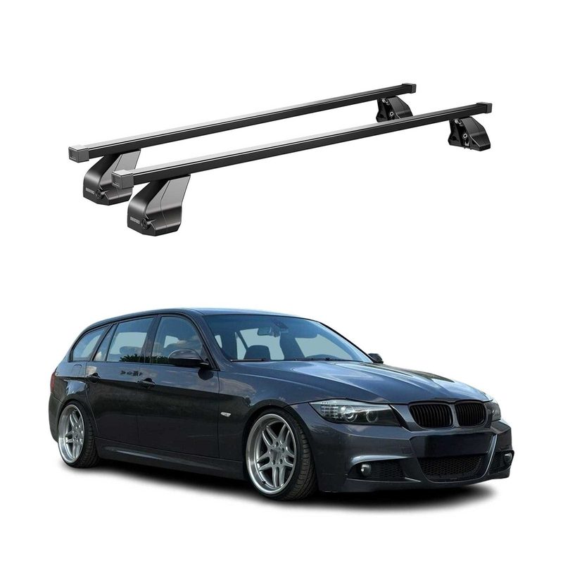 2005-2013 BMW 3 Series E90 E91 E92 Roof Rack Cross Bars Black
