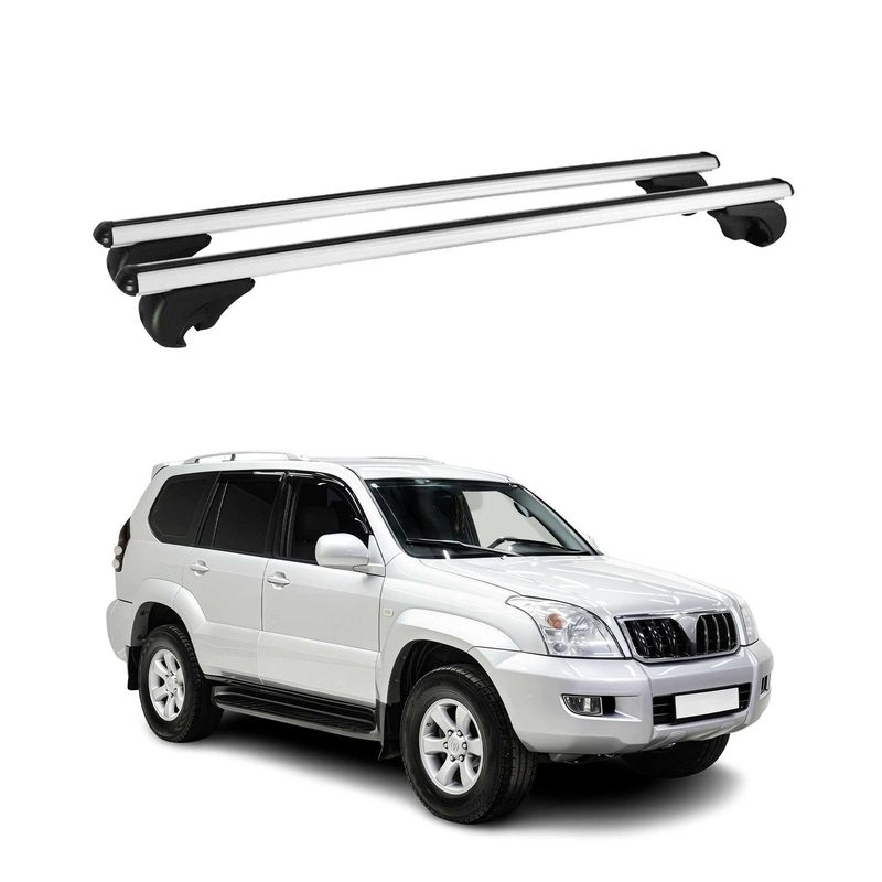 2003-2007 Toyota Land Cruiser J100 Roof Rack Cross Bars Silver