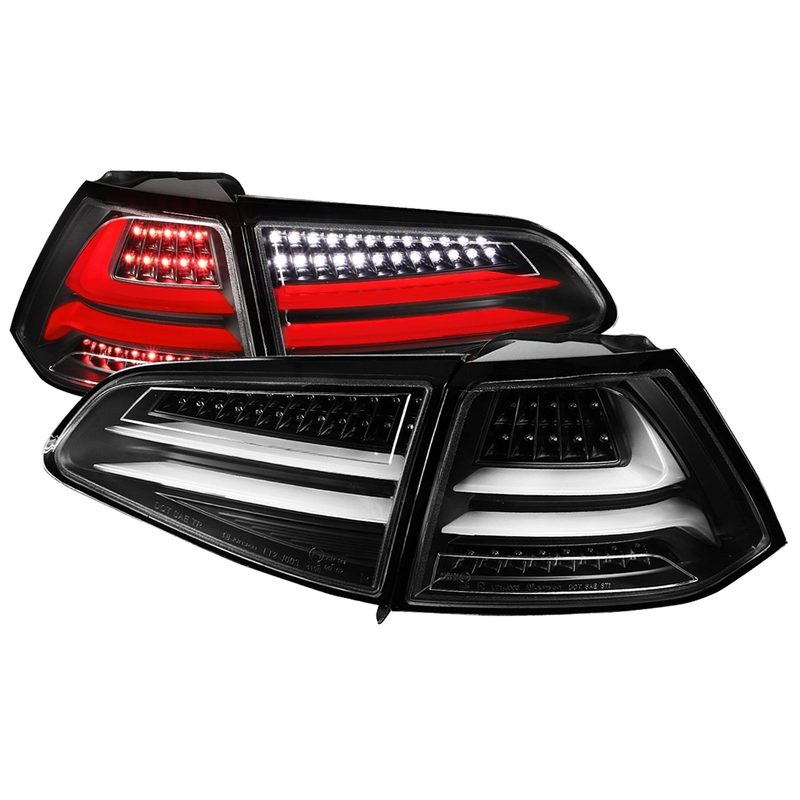 2015-2017 VW GTI/Golf LED Tail Lights Matte Black Housing/Clear Lens