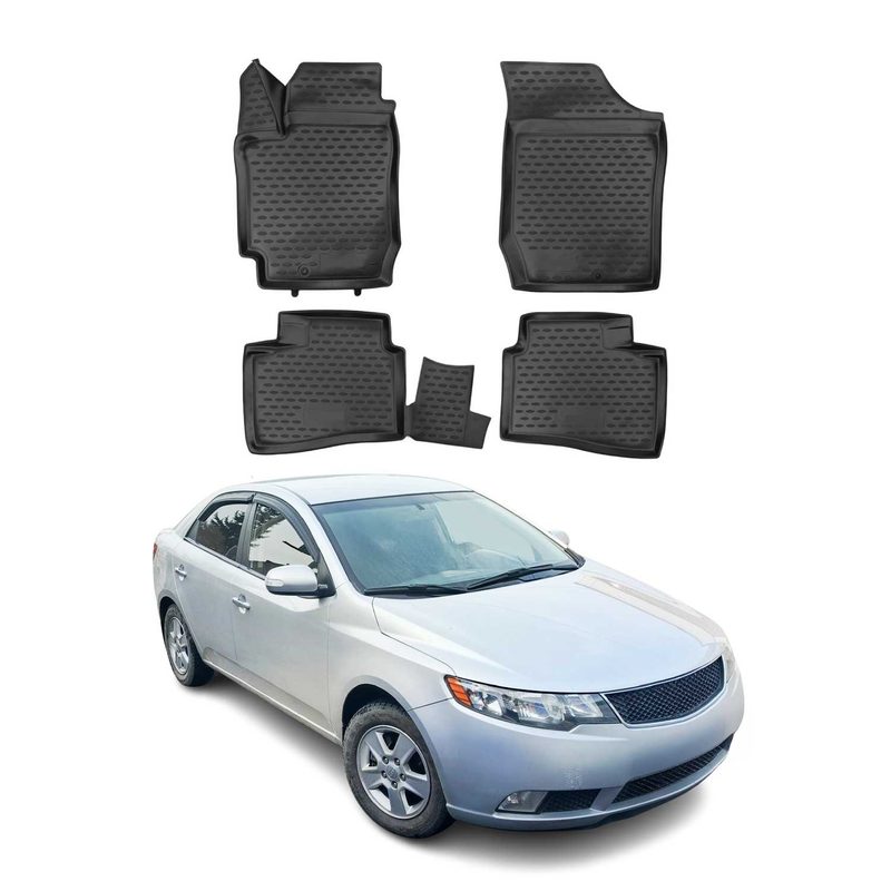 2010-2017 Kia Forte Koup Floor Mats Liners Full Set All Weather Black