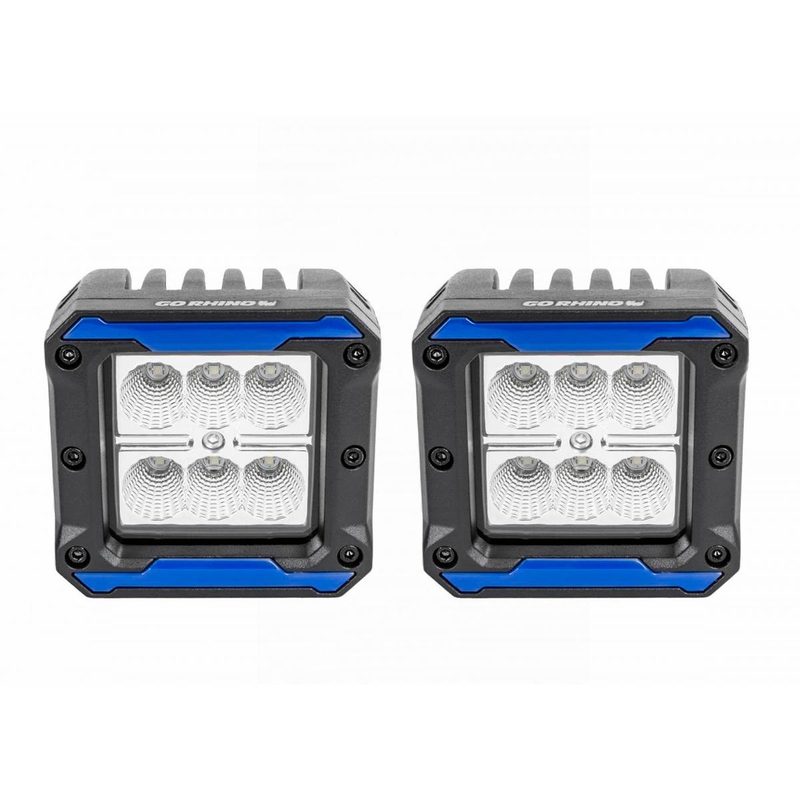 Faros Cuadrados de 3" GR Bright Series c/Inserto de plastico 1 Par Flood