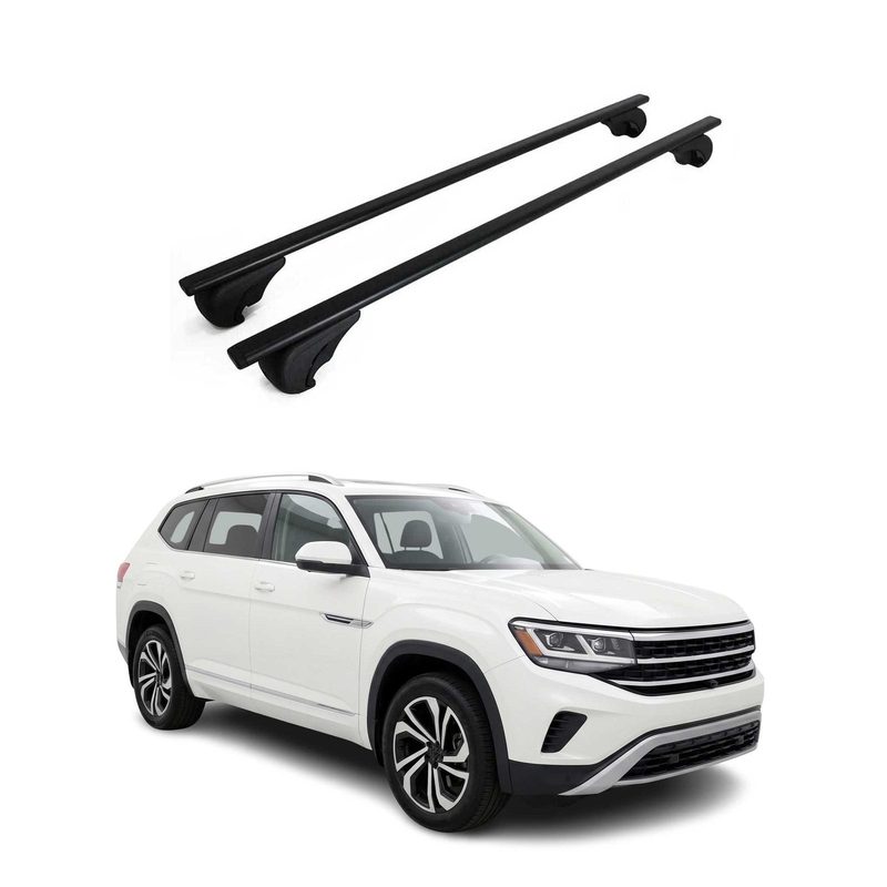 Roof Rack Cross Bars Language Carrier for Volkswagen Atlas 2018-2026 Black 2Pcs