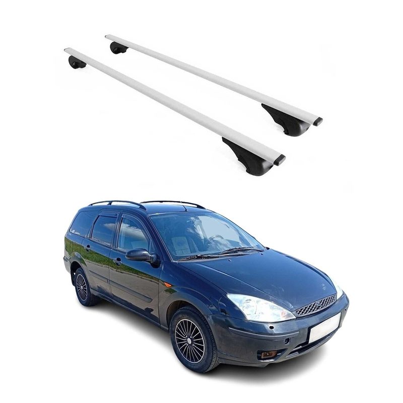 2000-2007 Ford Focus Wagon Roof Rack Cross Bars Silver