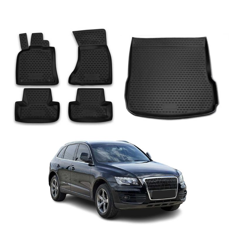 2009-2017 Audi Q5 SQ5 Floor Mats & Cargo Liner Full Set All Weather Black