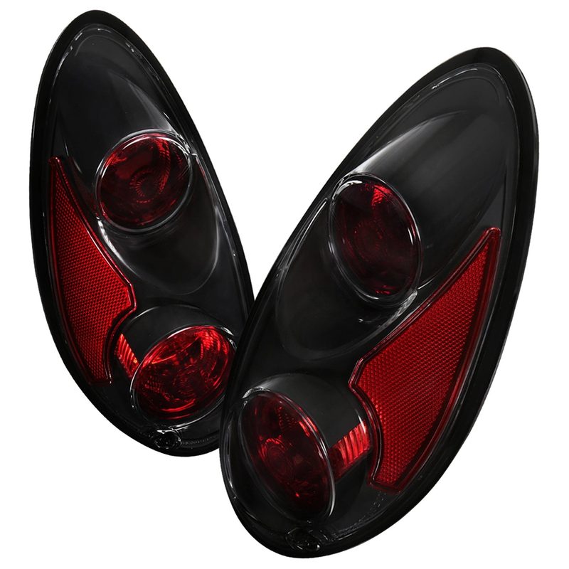 2001-2005 Chrysler PT Cruiser Tail Lights Matte Black Housing/Clear Lens