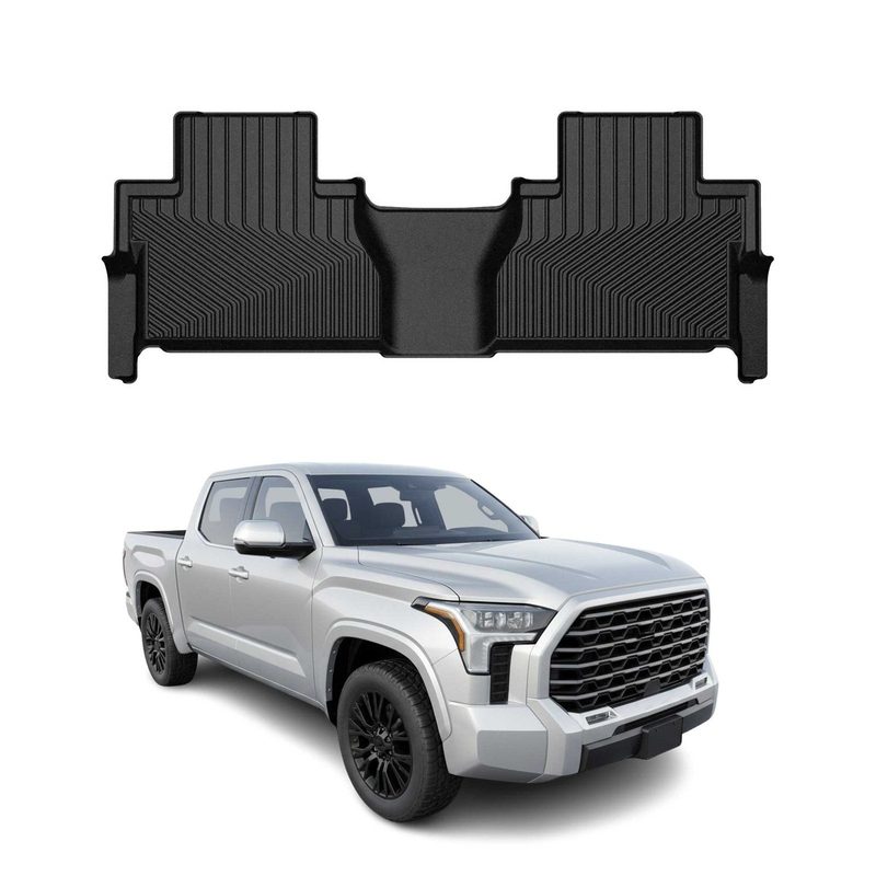 2022-2026 Toyota Tundra Premium Floor Mats Liners Second Row Rear Black