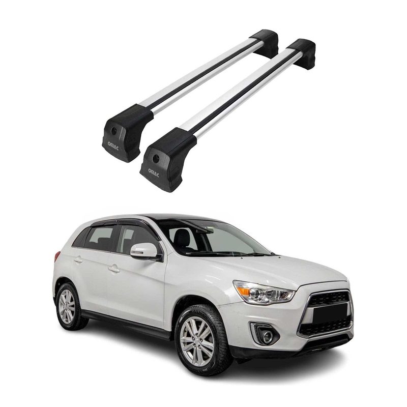 2011-2023 Mitsubishi Outlander Sport Roof Rack Cross Bars Luggage Carrier Aluminium Silver 2 Pcs