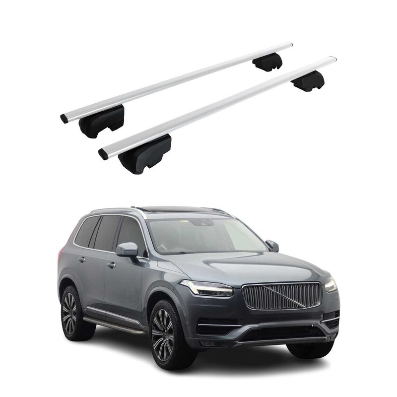 Roof Rack Cross Bars Steel for Volvo V90 Cross Country 2017-2024 Gray 2Pcs