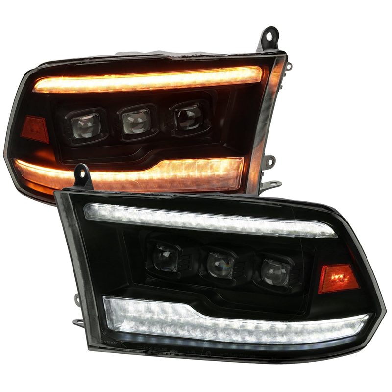 2009-2018 Dodge RAM 1500 / Classic /2500 3500 Full LED Headlights Smoked Black