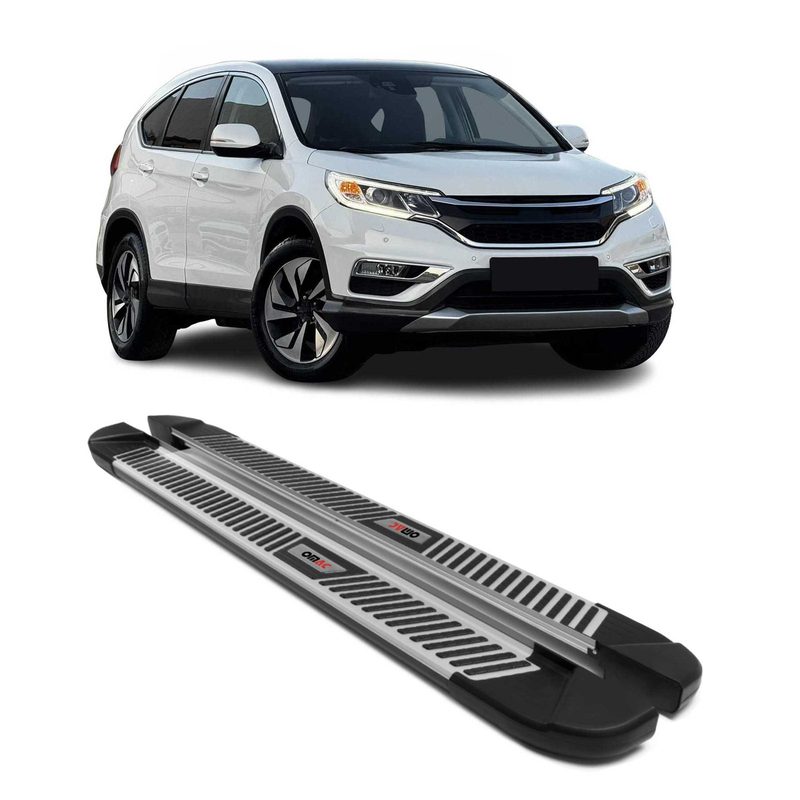 2012-2016 Honda CR-V Running Boards Side Steps Silver & Black