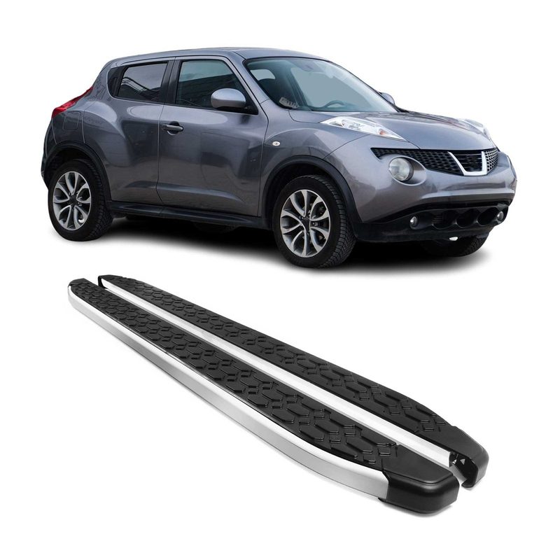 2011-2018 Nissan Juke Running Boards Side Steps Silver & Black