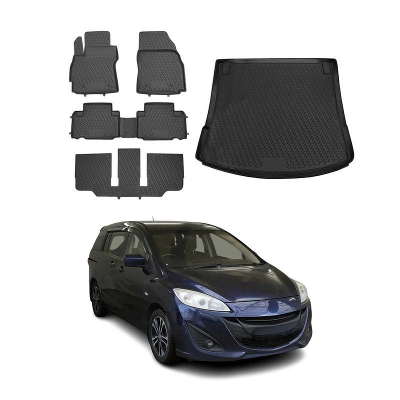 2012-2015 Mazda 5 Floor Mats & Cargo Liner Full Set Black