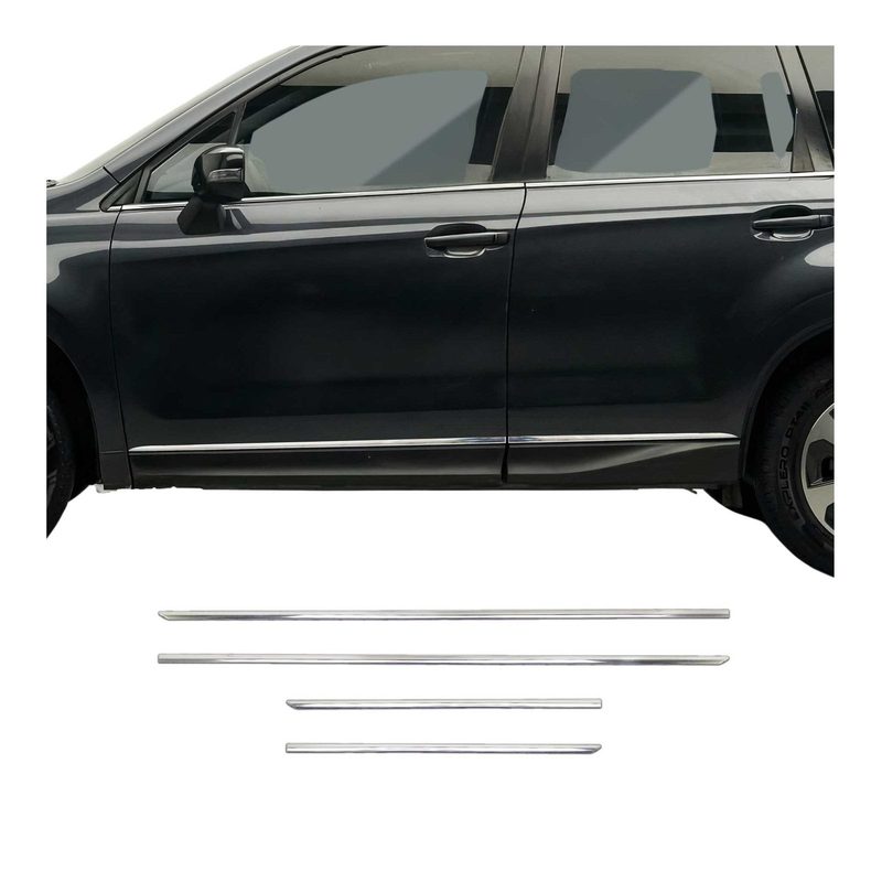 2014-2018 Subaru Forester IV Side Door Molding Trim Stainless Steel Silver 4x