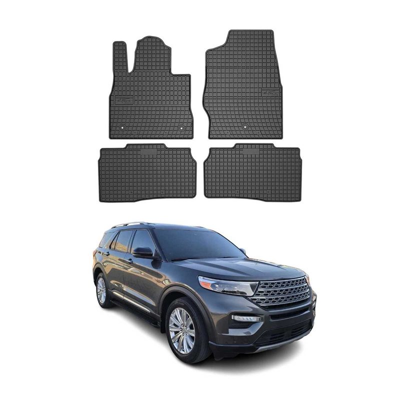 2020-2026 Ford Explorer Floor Mats Liners Full Set All Weather Rubber Black