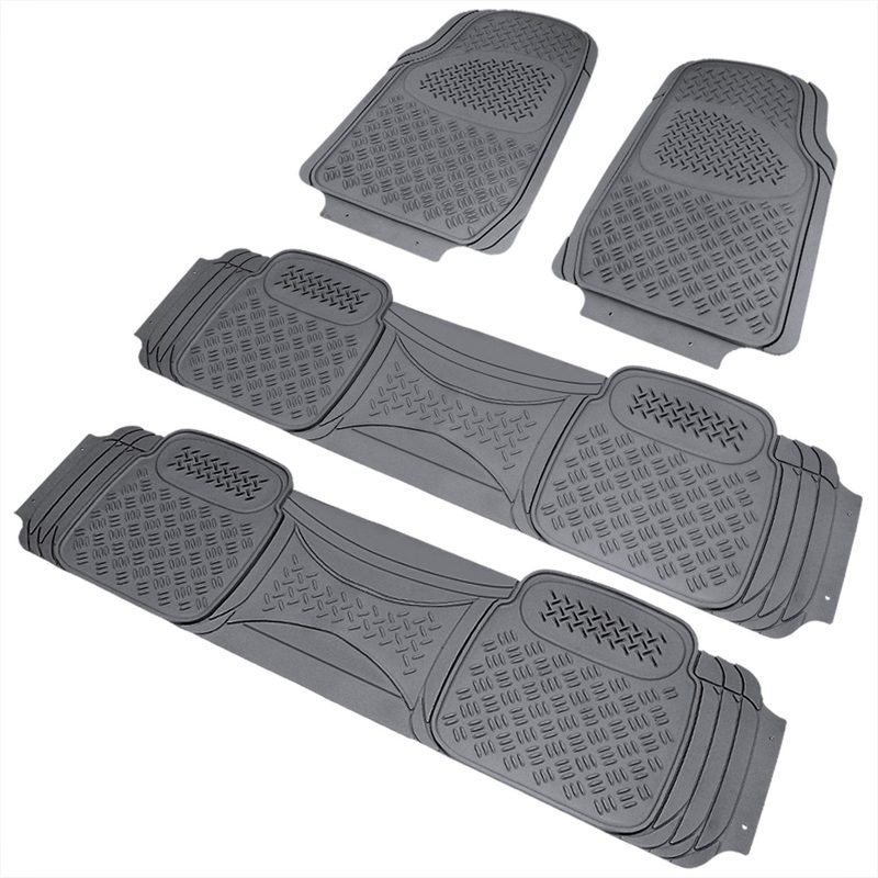 Universal fit Rubber NonSlip Car Floor Mats Liner All Weather 4Pcs Gray