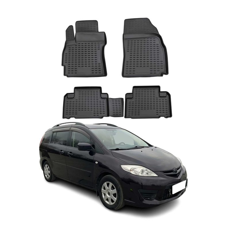 2006-2010 Mazda 5 Floor Mats Liners Full Set All Weather Black