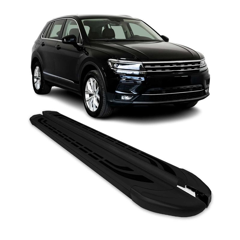 Running Boards Side Step Nerf Bars for Volkswagen Tiguan 2018-24 Aluminium Black