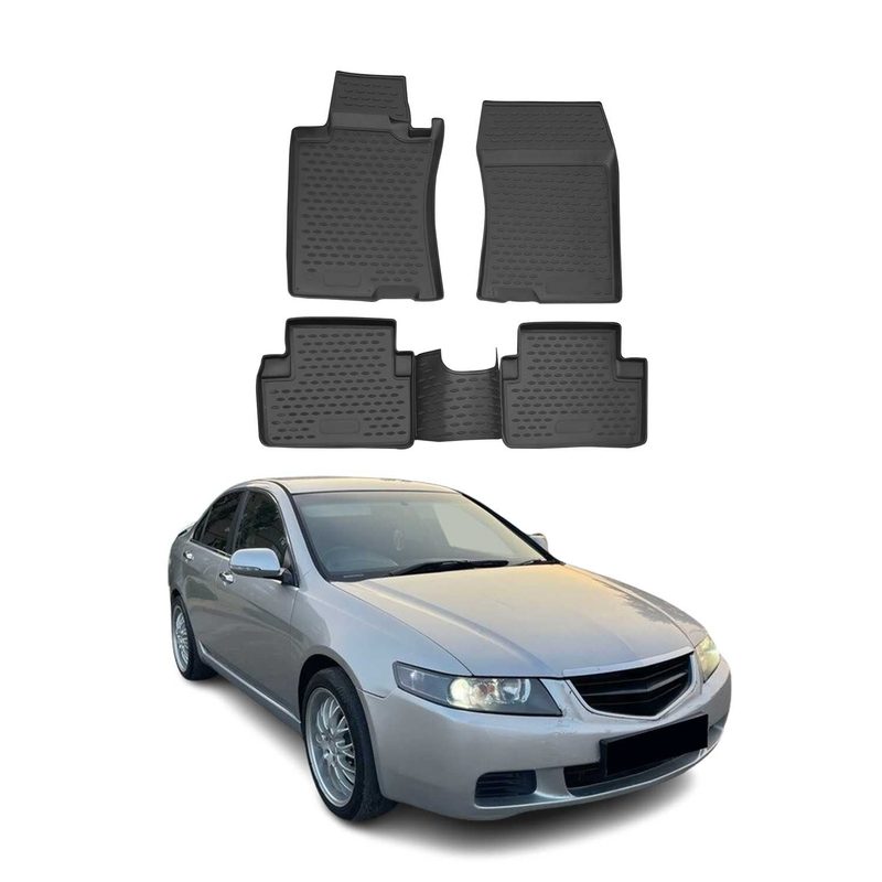 2003-2007 Honda Accord Sedan Floor Mats Liners Full Set All Weather Black