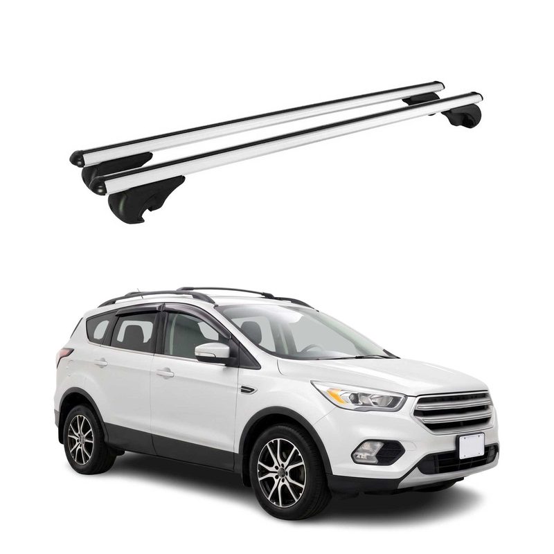 Roof Racks Cross Bars Carrier for Ford Escape 3.gen 2013-2019 TÜV Gray 2 Pcs
