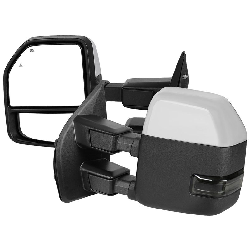 2017-2019 Ford F-250/350/450/550 Heated BSM ATS & Manual Towing Mirrors Smoke