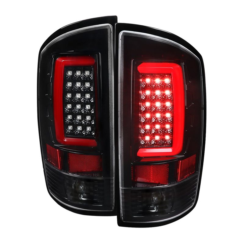2002-2006 Dodge RAM 1500 2500 3500 LED Tail Lights -G2 Jet Black/Clear Lens