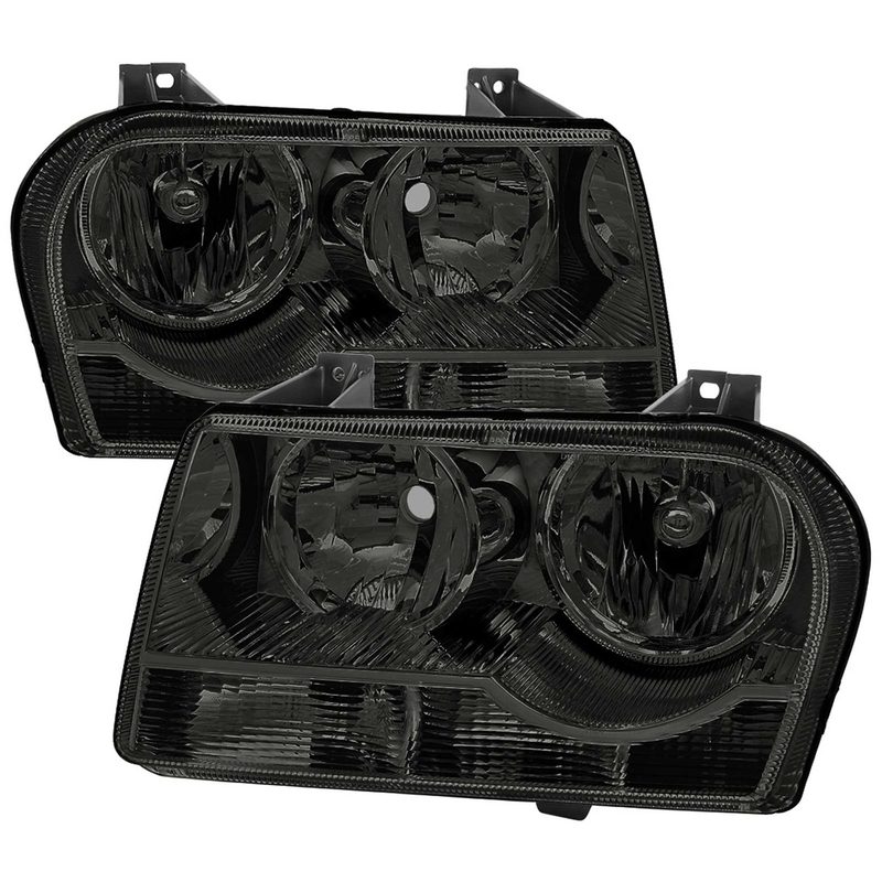 For Chrysler 300 2005-2010 Factory Style Headlights Chrome Housing Smoked Lens