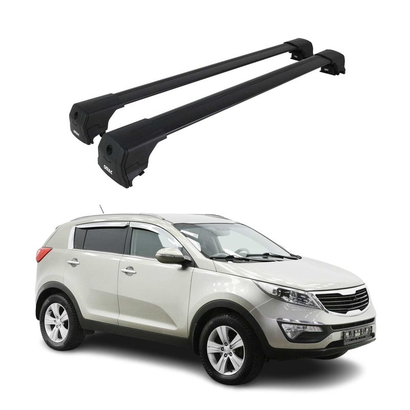 2011-2016 Kia Sportage Roof Rack Cross Bars Black