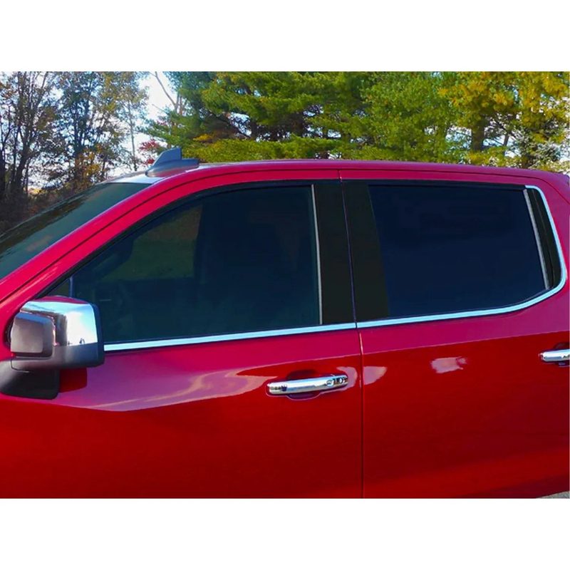 2019-2025 Chevrolet Silverado Crew Cab 4Door Stainless Steel Window Sill Trim 6Pcs