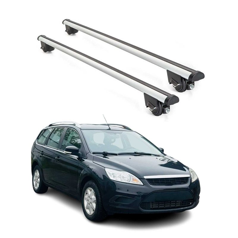 2008-2011 Ford Focus Wagon Roof Rack Cross Bars Silver