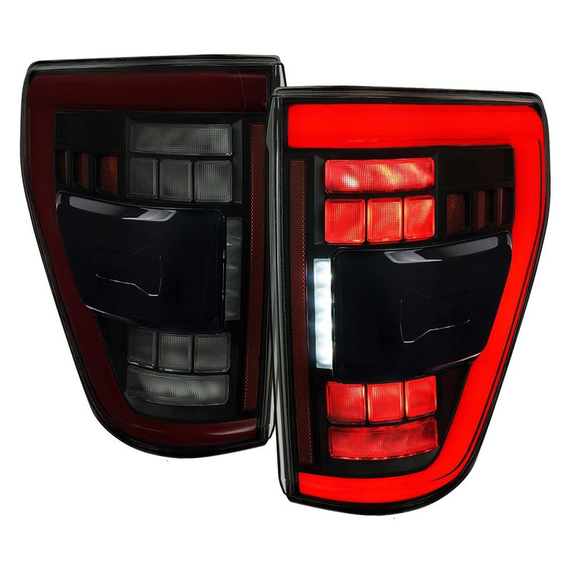 For Ford F-150 2021-2023 Full LED Tail Light Halogen Bulb Blind Spot Model Smoked Lens Red Light BAR