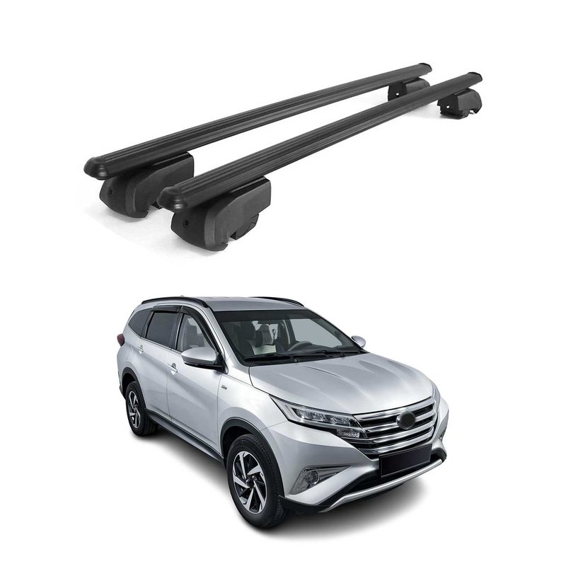 Black Roof Rail Rack Cross Bars 47" Aluminum Luggage Carrier