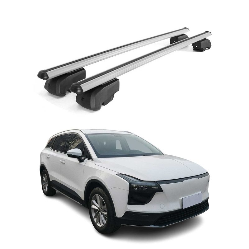 Roof Rack Cross Bars Luggage Carrier Anti-Theft Lockable 50" 2 Pcs Silver