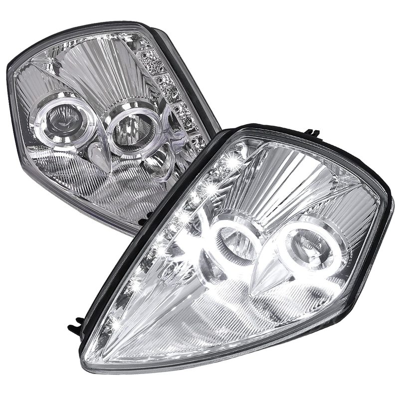 2000-2005 Mitsubishi Eclipse Dual Halo Projector Headlights LED Light Chrome