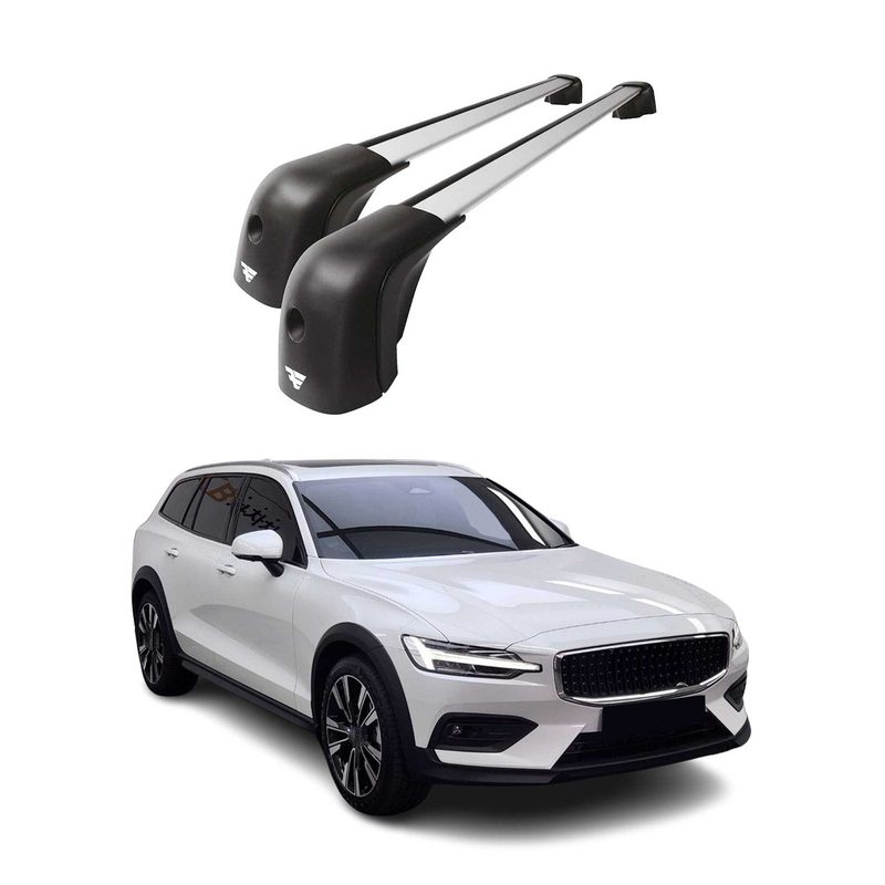 2015-2026 Volvo V60 Cross Country Roof Racks Cross Bars Silver