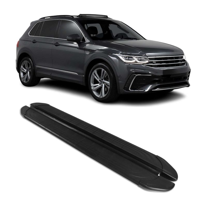 Side Step Nerf Bars Running Board for Volkswagen Tiguan 2018-24 Aluminium Black