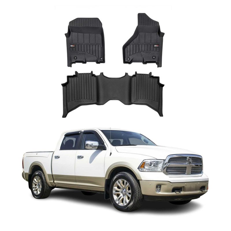 2012-2024 RAM 1500 2500 3500 Crew Cab Premium Floor Mats Liners Full Set All Weather Heavy Duty