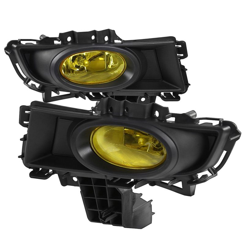 2007-2009 Mazda 3 Sedan H11 Fog Lights Kit Chrome Housing/Yellow Lens