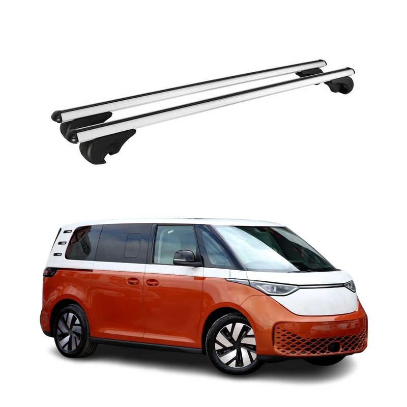 Roof Rack Cross Bars Luggage Carrier for VW ID. Buzz 2025-2026 Aluminium Gray 2x