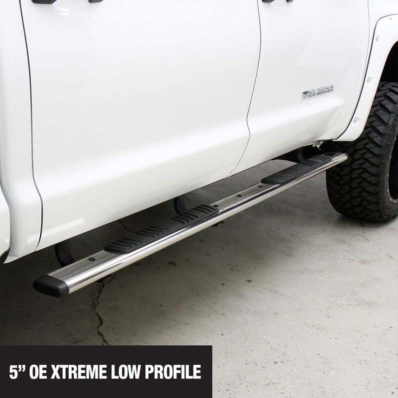 Estribos 5" OE Xtreme Low Profile - 80" Acero Inoxidable + Brackets Ford F-150/Lobo 15 - 24