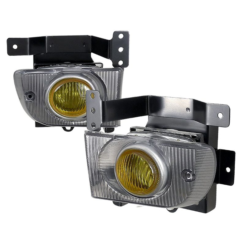 1992-1995 Honda Civic Sedan H3 Fog Lights Kit Chrome Housing/Yellow Lens