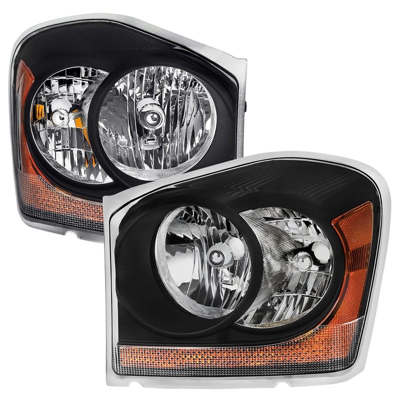 2004-2006 Dodge Durango Factory Style Headlights Matte Black/Clear Lens