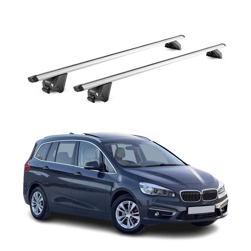 Roof Rack Cross Bars for BMW 2 Series F46 Gran Tourer 2014-2021 Alu Grey 2 Pcs