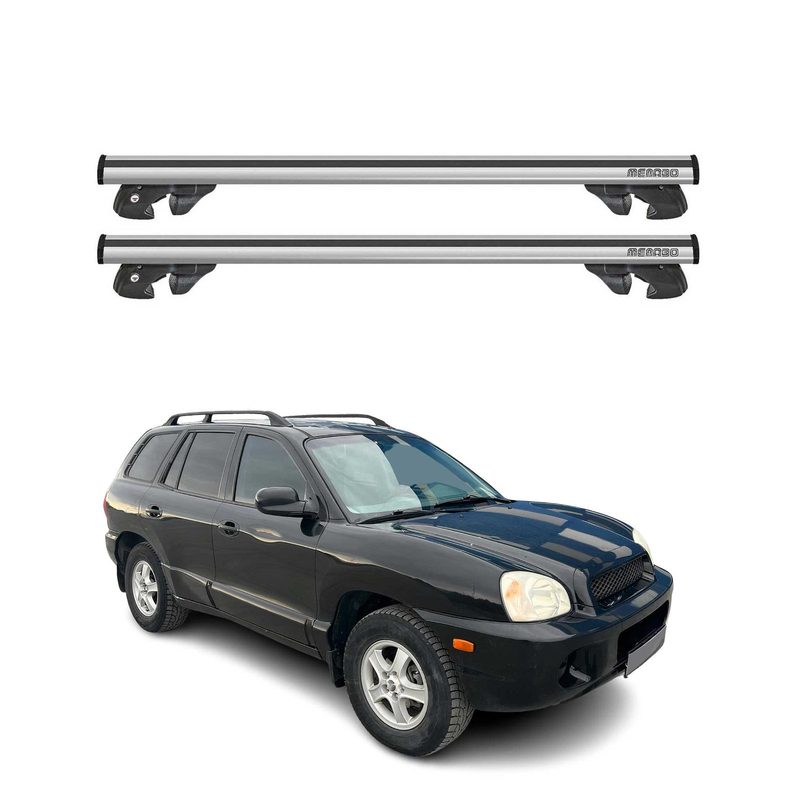 2001-2006 Hyundai Santa Fe Roof Rack Cross Bars Silver