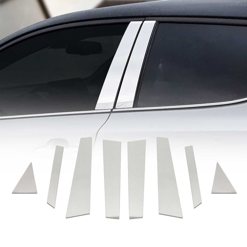 2018-2023 Hyundai Kona Window B Pillar Posts Door Trim Cover Stainless Steel Silver 8x