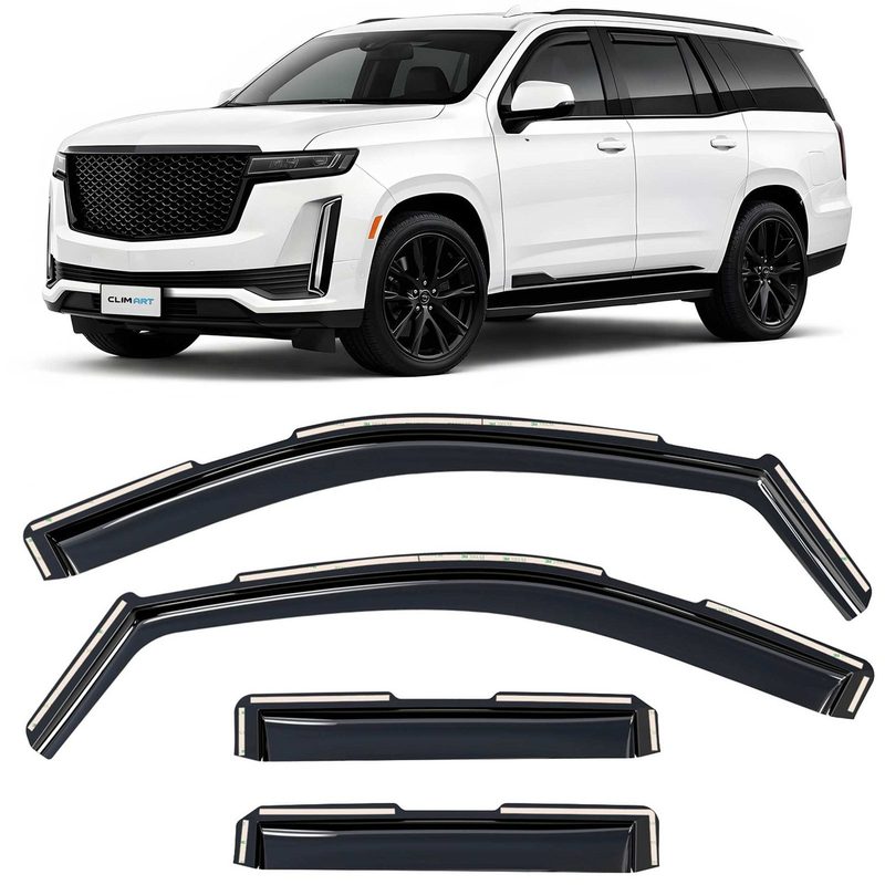Clim Art Wind Deflectors for Cadillac Escalade Chevy Tahoe 2021-2026 Dark Smoke