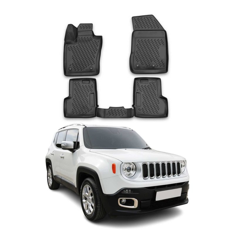 2015-2023 Jeep Renegade Floor Mats Liners Full Set All Weather Black