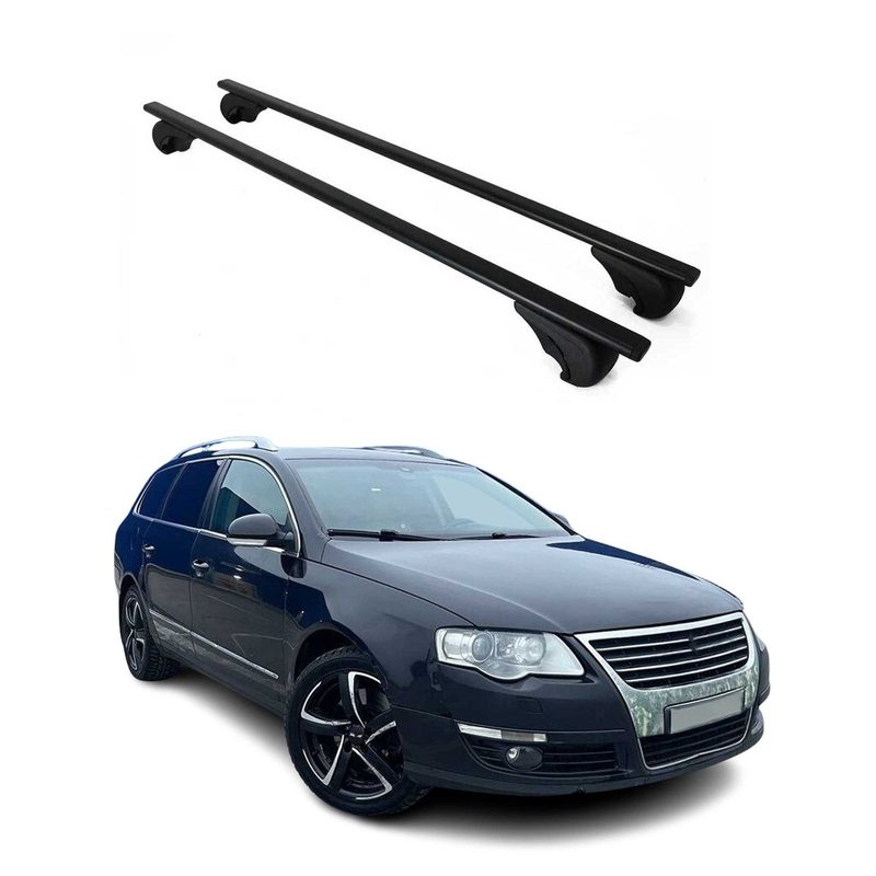 2006-2010 VW Passat B6 Variant Roof Rack Cross Bars Black