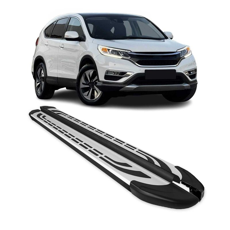 2012-2016 Honda CR-V Running Boards Side Steps Silver & Black