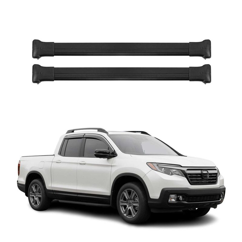 2017-2026 Honda Ridgeline Roof Rack Cross Bars Luggage Carrier Alu Black 2Pcs